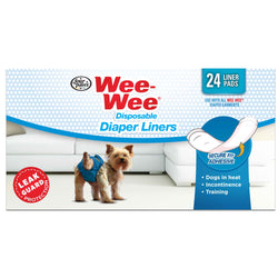 Four Paws Wee-Wee Super Absorbent Disposable Dog Diaper Liners 24 count White