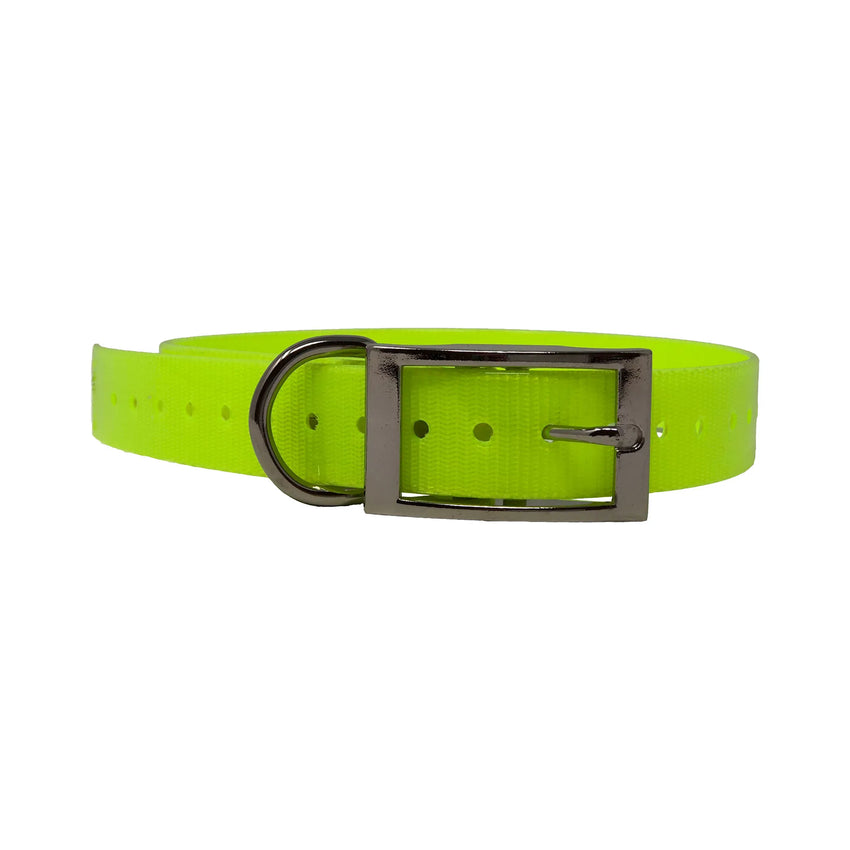 The Buzzard’s Roost Replacement Collar Strap 1″ Neon Yellow 1″ x 24″