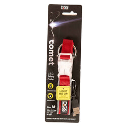 DGS Pet Products Comet Rechargeable Light Up Dog Collar Medium Red 16" - 20" x 0.75"