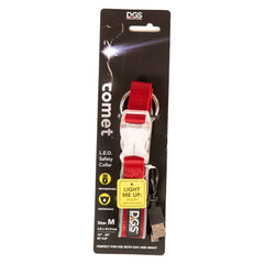 DGS Pet Products Comet Rechargeable Light Up Dog Collar Medium Red 16" - 20" x 0.75"