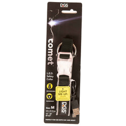 DGS Pet Products Comet Rechargeable Light Up Dog Collar Medium Black 16" - 20" x 0.75"