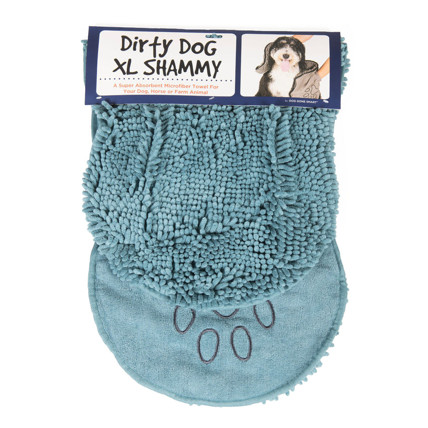 DGS Pet Products Dirty Dog Shammy Towel Extra Large Bermuda Blue16″ x 38″ x 0.5″