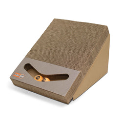 K&H Pet Products Scratch Ramp and Track Cat Scratcher Toy Brown 15" x 12" x 10"