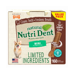 Nylabone Nutri Dent Limited Ingredient Dental Chews Filet Mignon Mini 160 count