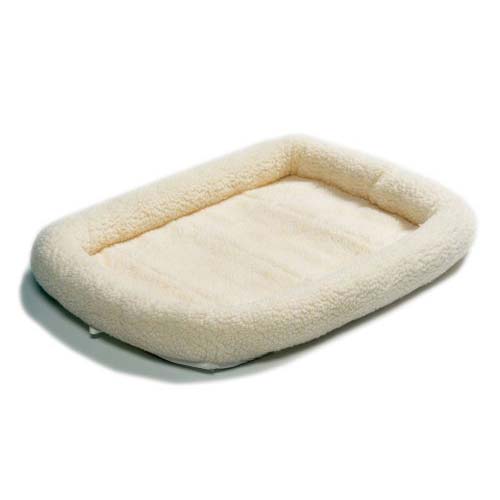 Midwest Quiet Time Fleece Dog Crate Bed White 36″ x 23″