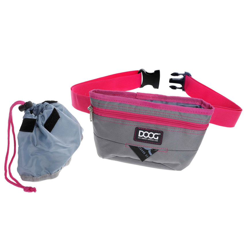 DOOG Treat and Training Pouch Large Grey/Pink 8" x 8" x 5"