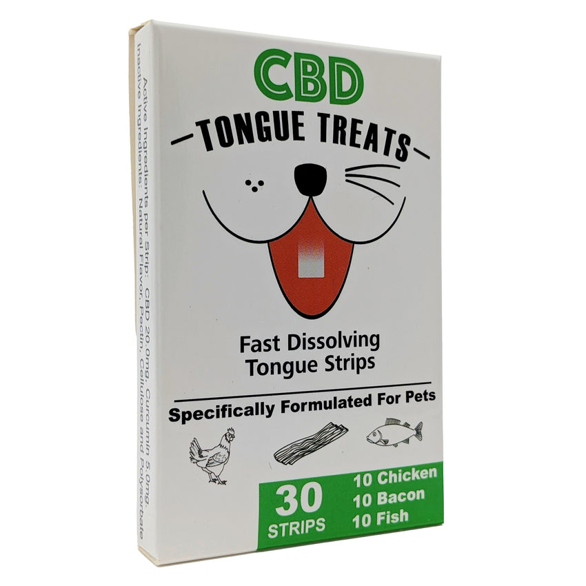 Tongue Treats Pet CBD Strip Treat 30 Strip Variety Pack White