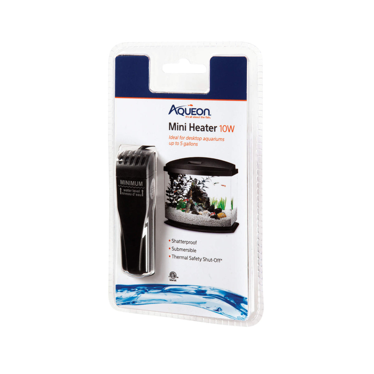 Aqueon Mini Fish Tank Heater 10 watts Black 3.58" x 2.25" x 6.85"