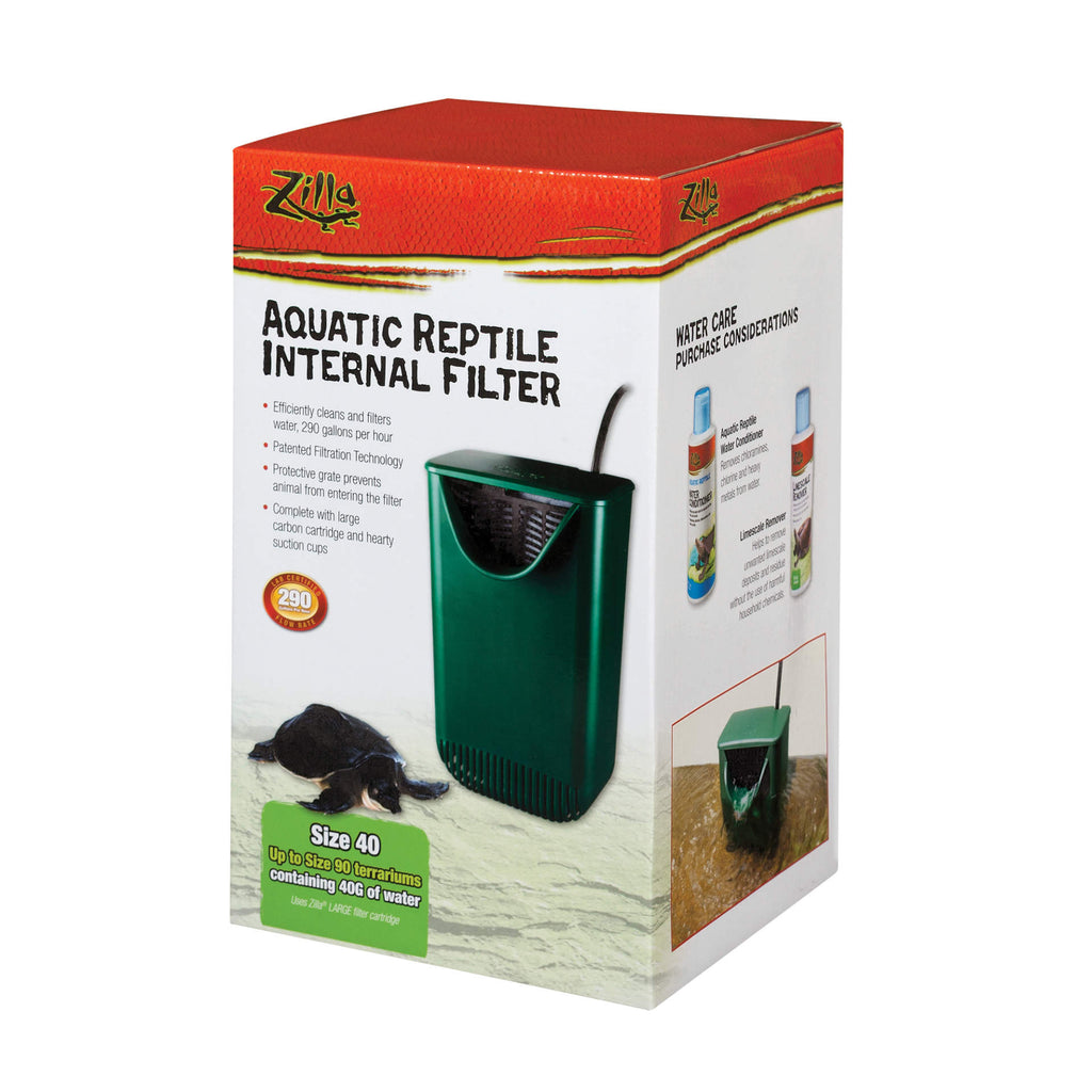 Zilla Aquatic Reptile Internal Filter Size 40 Green 6.5" x 6" x 11.25"