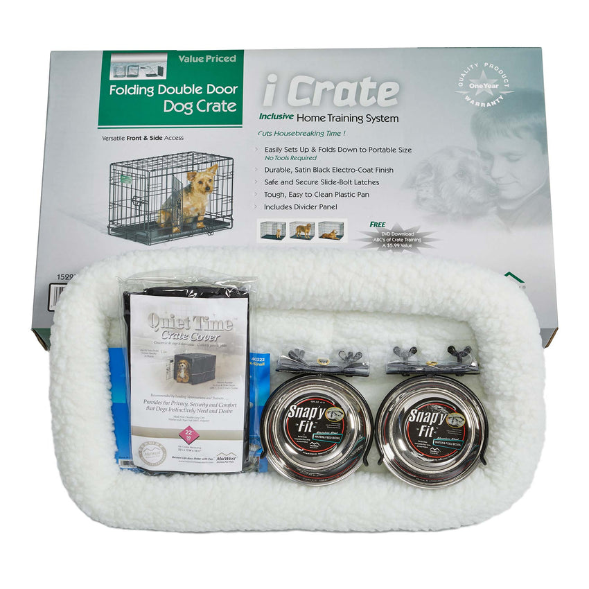 iCrate Dog Crate Kit Extra Small 22″ x 13″ x 16″