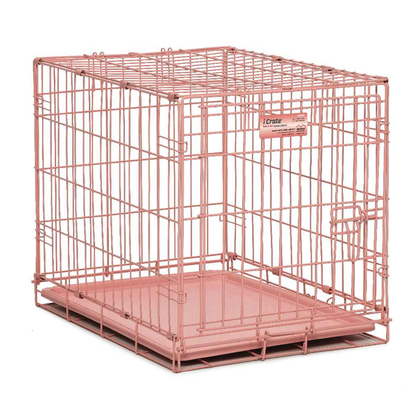 Midwest iCrate Single Door Dog Crate Pink 24″ x 18″ x 19″