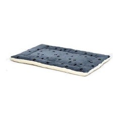 Midwest Quiet Time Reversible Fleece Paw Print Dog Mat Blue / White 46″ x 29″