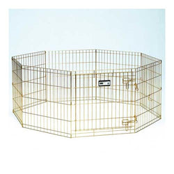 Gold Zinc Pet Exercise Pen 8 panels Gold 24″ x 36″