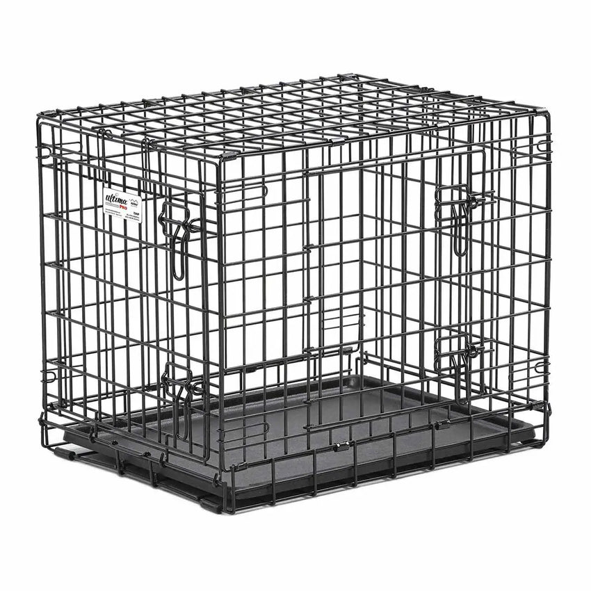 Ultima Pro Double Door Dog Crate Black 25″ x 18.50″ x 21″