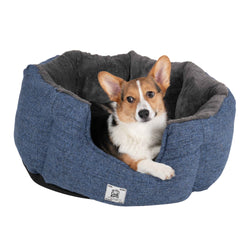 DGS Pet Products Chill Kuzzi FIR Round Bed Medium Blue 30" x 30" x 15"