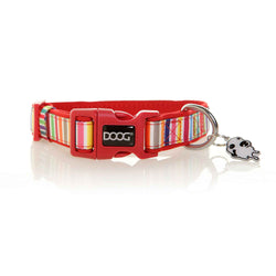 DOOG Neoprene Dog Collar Scooby Medium Red/Rainbow