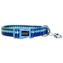 DOOG Neoprene Dog Collar Pluto Large Blue/Geometric