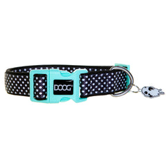 DOOG Neoprene Dog Collar Pongo Large Black/White Polka Dot