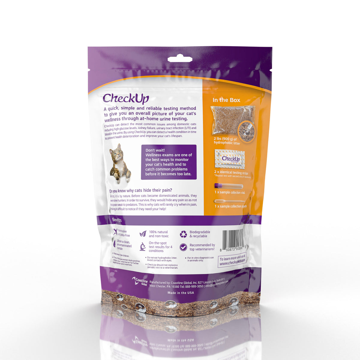 Coastline Global CheckUp At Home Wellness Test for Cats 3″ x 7″ x 8.5″