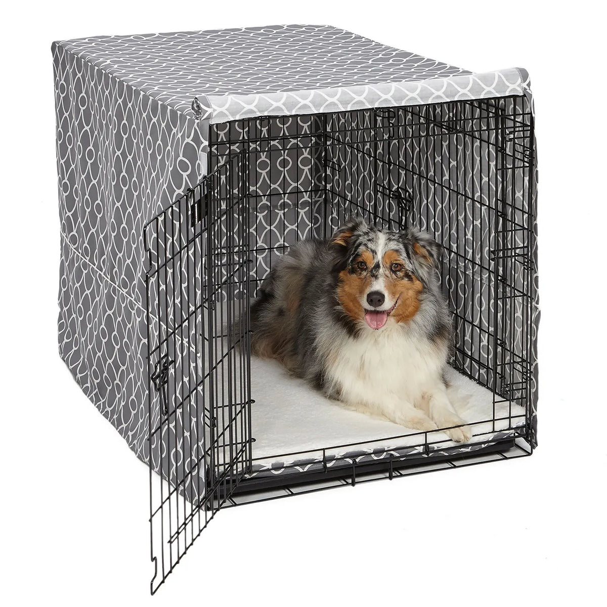 Midwest QuietTime Defender Covella Dog Crate Cover Gray 48″ x 30″ x 33″