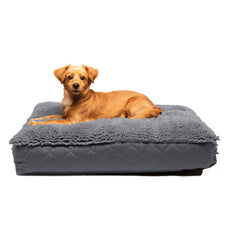 DGS Pet Products Dirty Dog Rectangle Bed Extra Large Cool Grey 36″ x 48″ x 4″ 