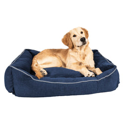 DGS Pet Products Repelz-It Upholstery Chenille Lounger Pet Bed Extra Large Blue/Grey 35" x 29" x 9.8"