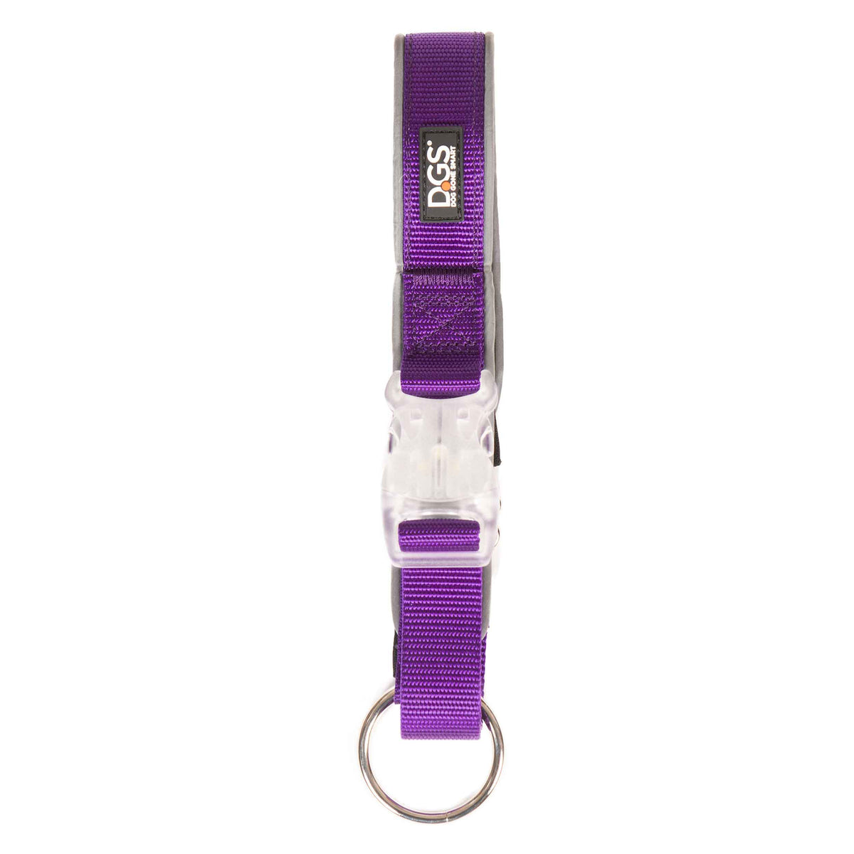 Comet Rechargeable Light Up Dog Collar Small Purple 13.5" - 16" x 0.6"