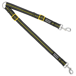 DOOG Dual Walker Leash Bolt Black/Yellow