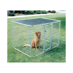 Midwest Chain Link Portable Dog Kennel Silver 72″ x 48″ x 48″