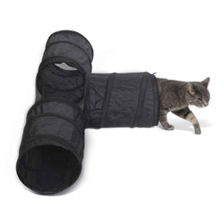 K&H Pet Products Cat Tunnel Toy 3 Way T Tunnel Black 33" x 20" x 9"