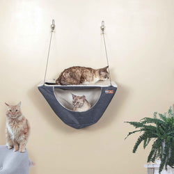 K&H Pet Products Wall Mount Cat Shelf and Cat Hammock Single Shelf Gray 23" x 12" x 31.5"