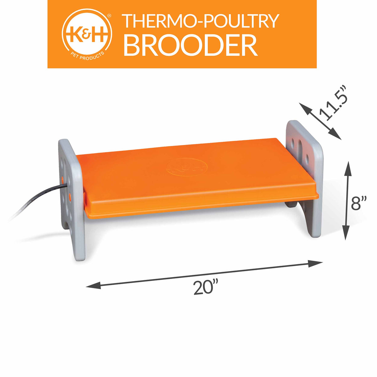 K&H Pet Products Thermo-Poultry Brooder Large Orange 11.5" x 20" x 8"
