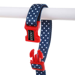 DOOG Neoprene Dog Clip It Leash Stella Extra Large Blue/White Polka Dot