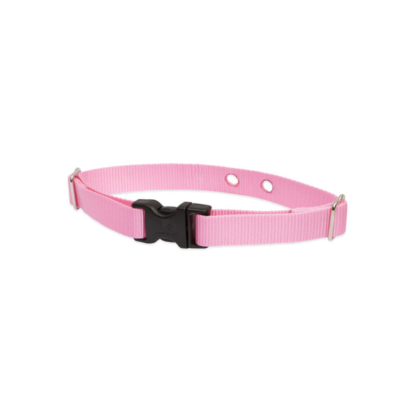 Lupine Pet 2 Hole Adjustable Nylon Replacement Collar Strap 3/4 inch Medium Pink