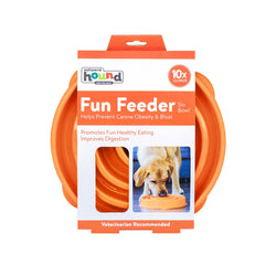 Outward Hound Fun Feeder Slo-Bowl Swirl Small Orange 8" x 8" x 2.25"