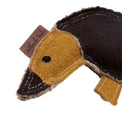 DOOG Outback Tails Felt Dog Toy Ed the Echidna Brown