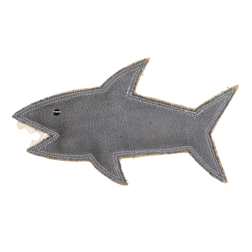 DOOG Outback Tails Shazza the Great White Shark Jute Chew Toy Grey 6.69" x 10.63"