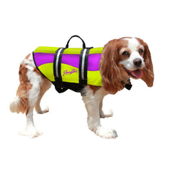 Neoprene Dog Life Jacket Extra Small Yellow / Purple