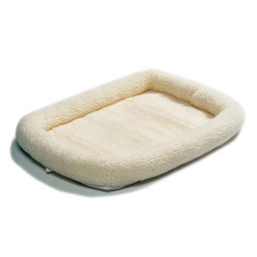 Quiet Time Fleece Dog Crate Bed White 36″ x 23″