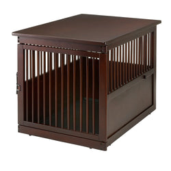 Wooden End Table Dog Crate Large Dark Brown 41.5″ x 29.9″ x 29.5″