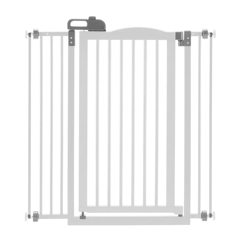 Tall One-Touch Pressure Mounted Pet Gate II White 32.1″ – 36.4″ x 2″ x 38.4″