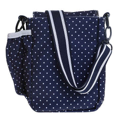 DOOG Walkie Bag Navy/White Polka Dot 3.5″ x 8″ x 10″