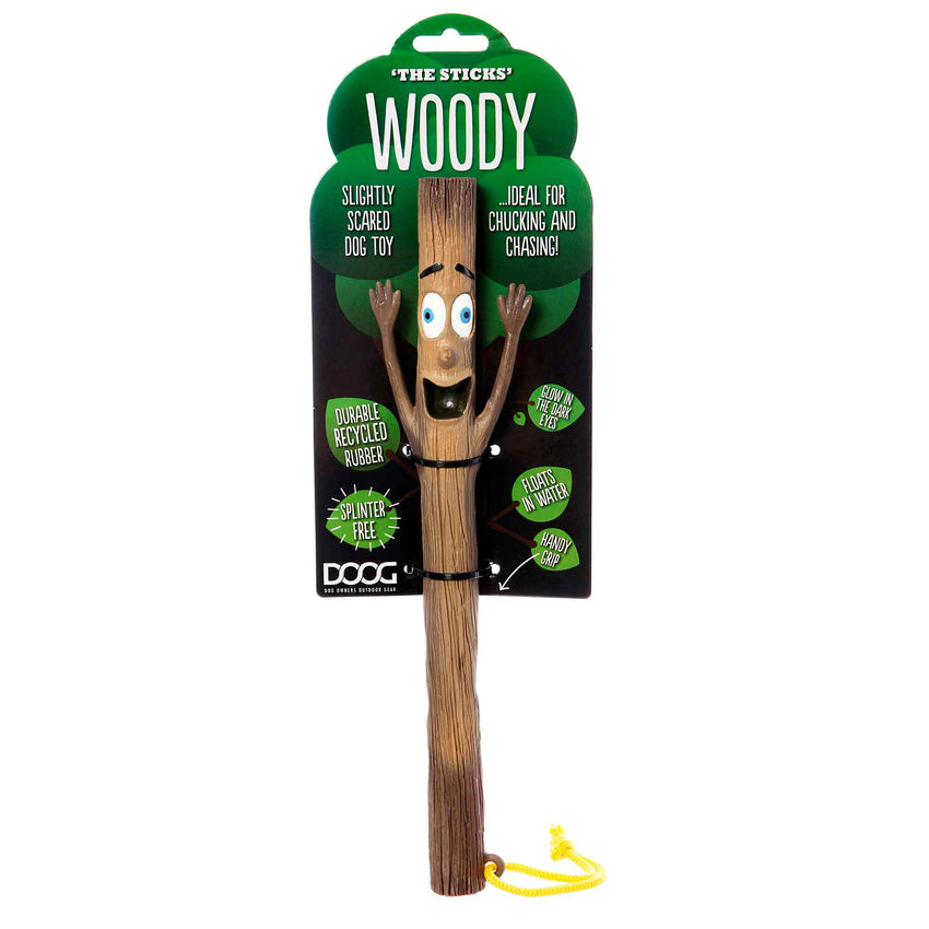 DOOG Stick Family Dog Toys Woody Husband Brown 11.02" x 0.98" x 0.98"