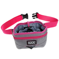 DOOG Treat and Training Pouch Large Grey/Pink 8" x 8" x 5"