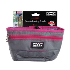 DOOG Treat and Training Pouch Large Grey/Pink 8" x 8" x 5"