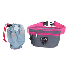 DOOG Treat and Training Pouch Large Grey/Pink 8" x 8" x 5"